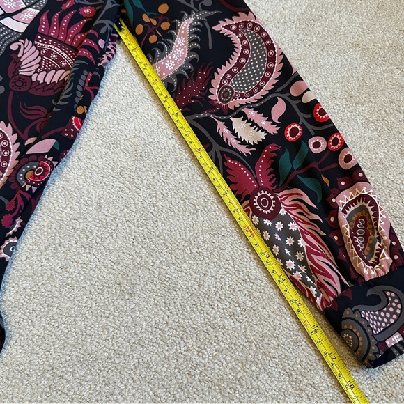 LOFT cranberry floral paisley keyhole blouse - XS - Picture 9 of 11